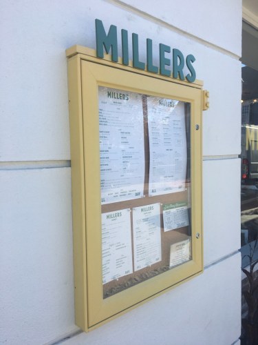 Millers All Day menu board with custom dimensional lettering