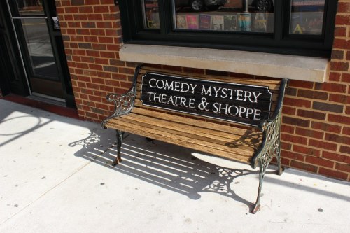 Hand painted bench for the Black Fedora