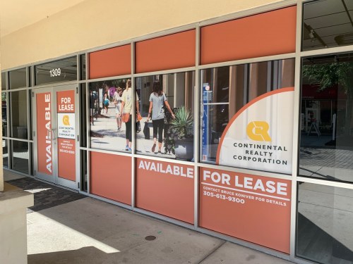 For lease printed window graphics MPTC