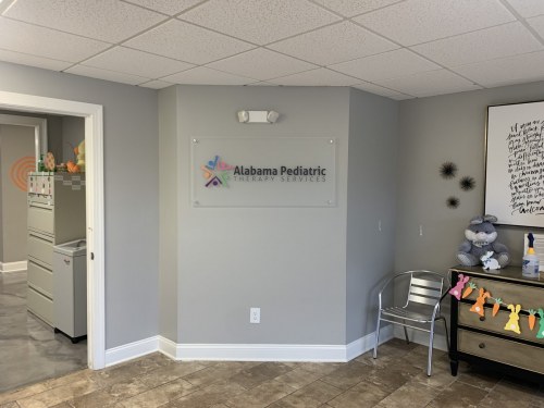 Alabama Pediatric Therapy Services frosted sign