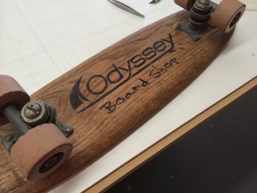 OBS hand painted antique skateboard