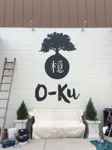 Hand painted exterior logo