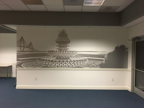 Interior vinyl wall graphics